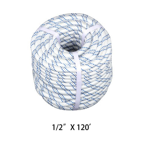 DURAFORCE 8400 Lbs 1/2" x 120' Double Braided Polyester Rope Breaking Strength For Swing