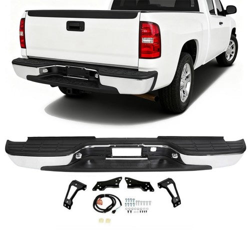 DURAFORCE Complete Chrome Rear Bumper for 1999-2007 Chevy Silverado GMC Sierra 1500 2500