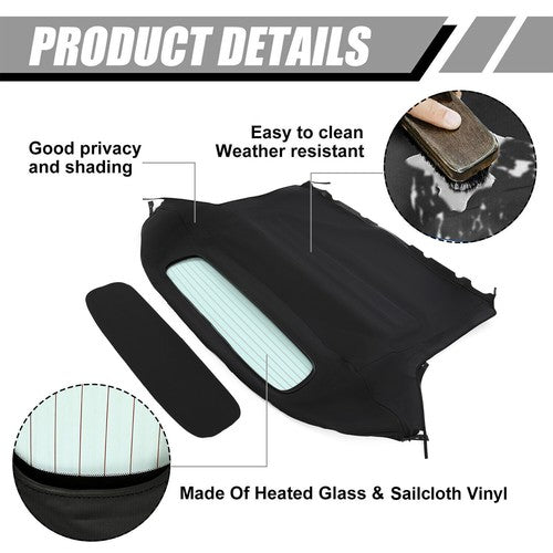 DURAFORCE For Nissan 350Z 2003-2009 Black Vinyl Convertible Soft Top w/Heated Glass Window