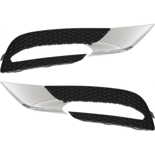 DURAFORCE Fog Light Trim Set for 2013-2017 Buick Enclave Left Right Black Chrome 2Pc