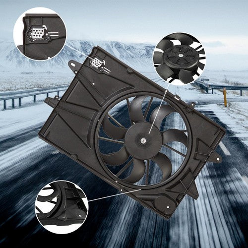 DURAFORCE 20815894 Condenser Plastic Cooling Radiator Fan Fit For 2010-17 GMC Terrain 2.4L