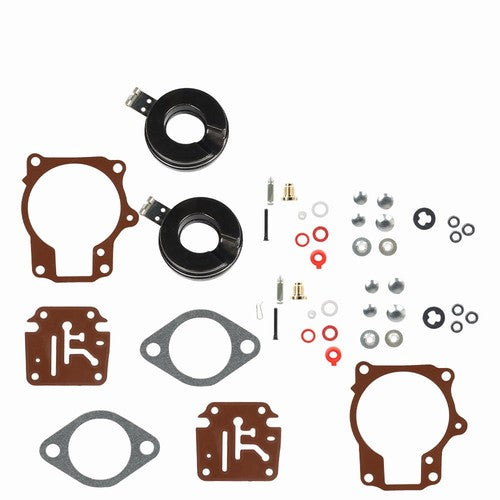 DURAFORCE US 2Pcs Carburetor Carb Rebuild Kit w Float Fit For Johnson Evinrude 50 55 60 HP