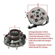 DURAFORCE For Isuzu I-370 I-290 Chevy Colorado GMC Canyon Front Left Wheel Hub Bearing RWD