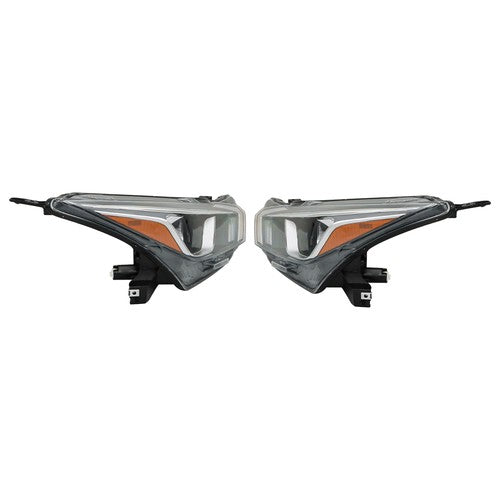 DURAFORCE For Nissan Versa S SV 20-21 OE Pair LH+RH Headlight Assembly Set Chrome Housing
