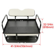 DURAFORCE Golf Cart Folding Rear Flip Seat for Yamaha Drive (G29) 2007-2016 Off White