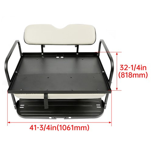DURAFORCE Golf Cart Folding Rear Flip Seat for Yamaha Drive (G29) 2007-2016 Off White