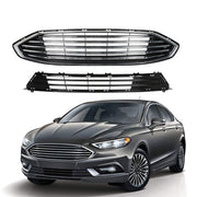 DURAFORCE Suitable For Ford Fusion 2017-2018 Replacement Front Bumper Grille 2-Piece Set