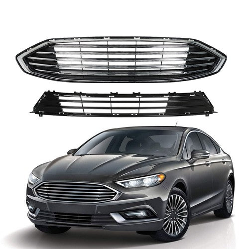 DURAFORCE Suitable For Ford Fusion 2017-2018 Replacement Front Bumper Grille 2-Piece Set