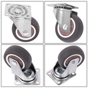 DURAFORCE 4 Piece 2 Inch Caster Wheels 360° Swivel Wheels (2 with Brake & 2 without brake)