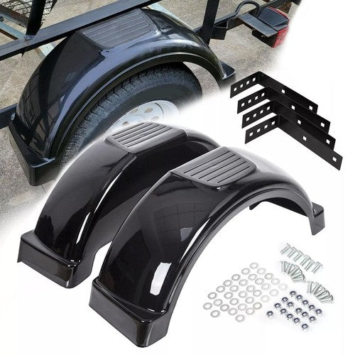 DURAFORCE Plastic Trailer Fenders Fits Single-axle Trailers w/ 13" Diameter Wheels LH & RH