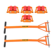 DURAFORCE 4 Pcs Machinery Skates Dolly With Handle 360° Rotation 6T/13200Lbs Heavy Duty