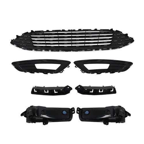 DURAFORCE Front Bumper Cover+Upper Grille+Fog Light For Ford Focus 2015-2018 Plastic