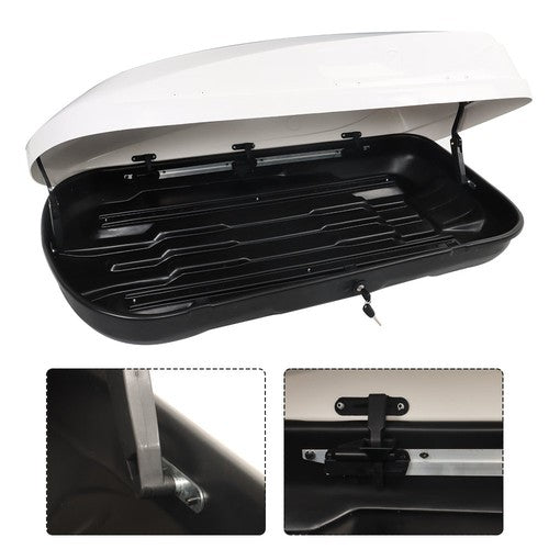 DURAFORCE New 14 ft³ ABS Car Roof Top Box Cargo Luggage Carrier 2 Locks Toolless Install