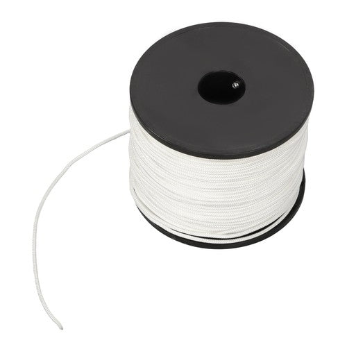DURAFORCE 1/8 inch White Dacron Polyester Rope - 500 Foot Spool | Solid Braid