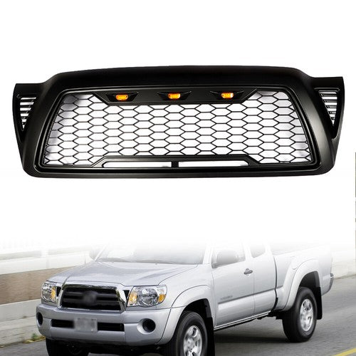 DURAFORCE For Toyota Tacoma 2005-2011 Black Plastic Front Upper Bumper Grille W/ LED