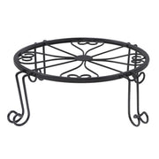 DURAFORCE 2 Pack 10" 12" Metal Plant Stands Outdoor Indoor Round Pot Stand Rustproof Black