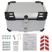 DURAFORCE 65L Top Case Tail Box Waterproof Luggage Scooter Trunk Storage Silver Motorcycle