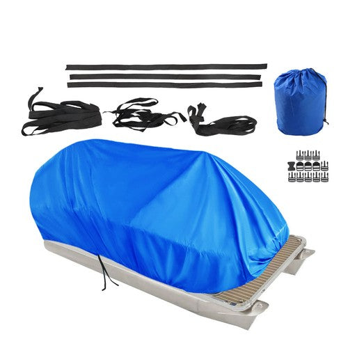 DURAFORCE Blue 21-24Ft Waterproof Heavy Duty Boat Cover Trailerable Pontoon Dust Resistant
