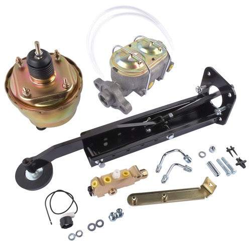 DURAFORCE Universal 7" Dual Booster w/ 1" Bore Master Cylinder Disc Drum Prop. Valve Kit