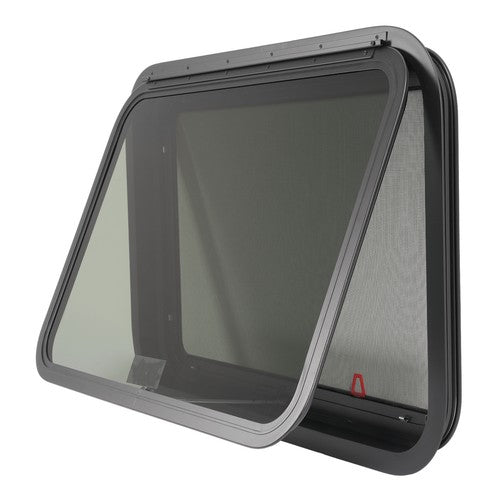 DURAFORCE 30"×20" Emergency Exit Push-Out Glass Window for RV Camper Window w/ Trim&Screen