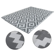DURAFORCE Gray & White 9x12FT Waterproof Plastic Straw Rug For Camping Outdoor Carpet
