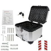 DURAFORCE Motorcycle Aluminum Trunk Rear Top Case Luggage Tour Tail Tool Box Lock 45L NEW