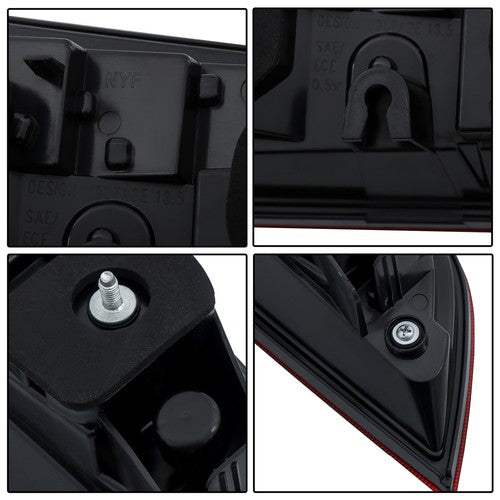 DURAFORCE Rear Inner Chrome For 2016-2018 Honda Pilot Tail Light Red Right Passenger Side