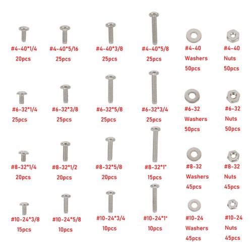 DURAFORCE 700 Pack Stainless Steel nut and bolt combination kit 4-40#6-32#8-32#10-24