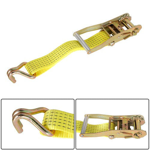 DURAFORCE 6-Pack 2" x 15' 5000 lbs Ratchet Straps With J Hook Heavy Duty Tie Downs