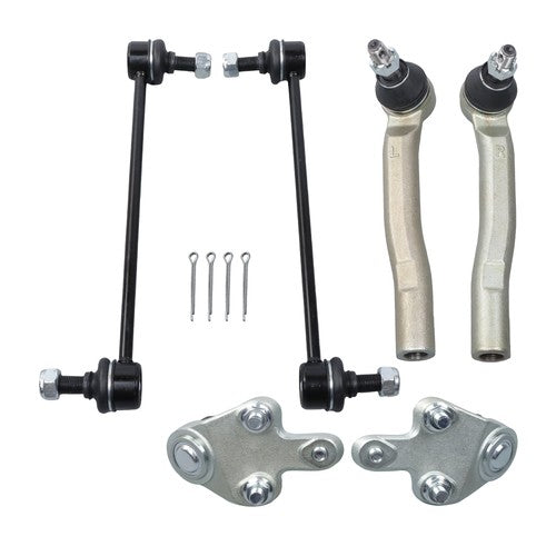 DURAFORCE 6pc Front Outer Tie Rods Ball Joint Sway Bar For Toyota Venza Lexus RX350 RX450h