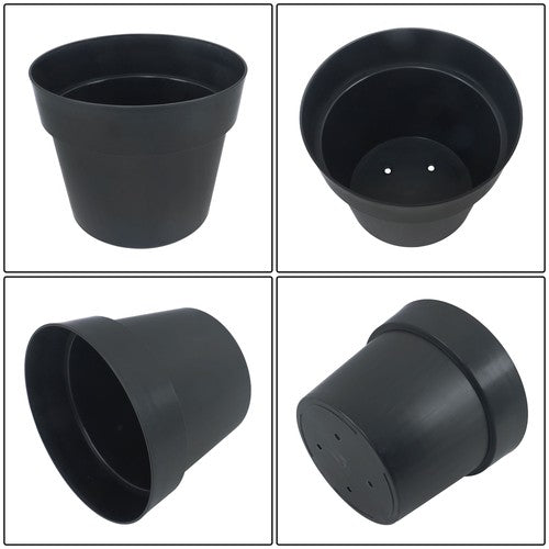 DURAFORCE 6 Pack 5 Gallon Plastic Nursery Pots Heavy Duty Garden Flower Plant Pots