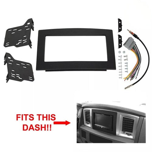 DURAFORCE For 06-09 2010 Dodge Ram 1500/2500 Car Stereo Radio Double Din Dash BEZEL Kit