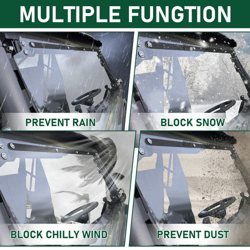 DURAFORCE Front Clear Flip Windshield For CFMOTO UForce 1000 2019-2021 2-IN-1
