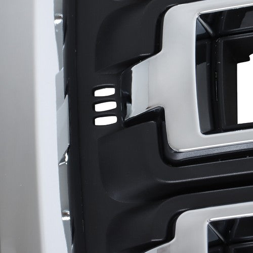 DURAFORCE Black Fit For GMC Sierra 1500 2016-2017 2018 Chrome Front Bumper Upper Grille