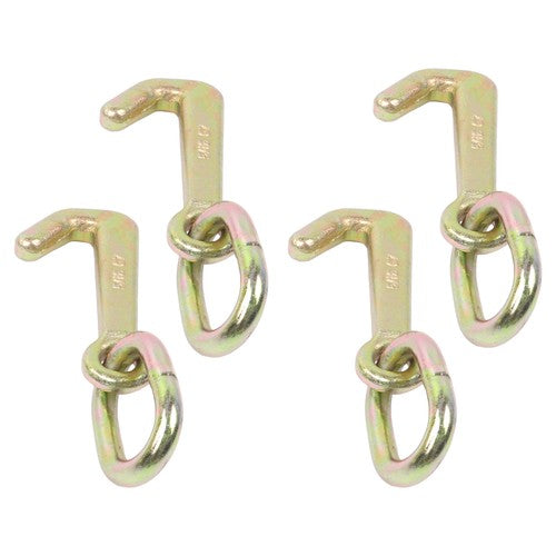 DURAFORCE 4 Pack 5/16 Inch G70 Mini J Hook Hook 5400 Lbs Working Load Limit Towing Hooks