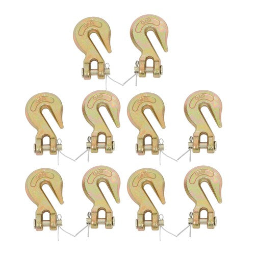 DURAFORCE 10 Pack 5/16 Inch G70 Clevis Grab Hooks Chain Hooks - 5400lbs Working Load Limit
