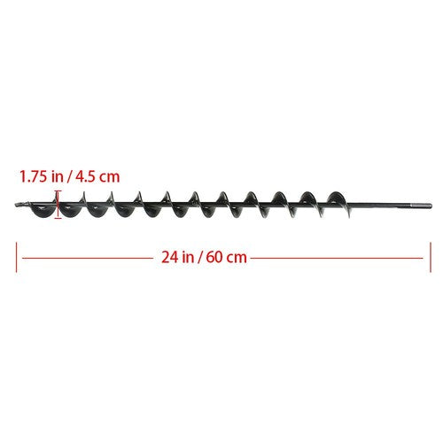 DURAFORCE Auger Drill Bit 1.75" x 24" Garden Plant Flower Bulb Rapid Planter Spiral