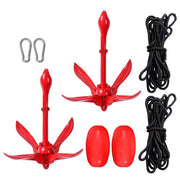 DURAFORCE Marine Kayak Anchor Kit 3.3 lb Folding Grapnel Anchor Kit Boat Anchor 2 Pack