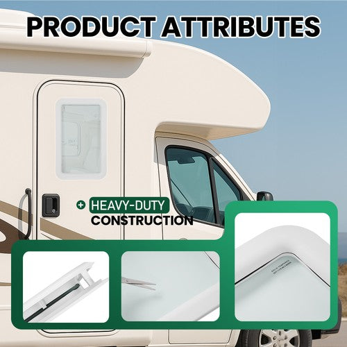DURAFORCE Tempered Glass Entry Door Clear Window for Universal RV, Trailer, Motorhome