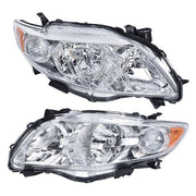 DURAFORCE Pair Set For Toyota Corolla 2009-2010 Headlight Replacement Halogen Clear L+R