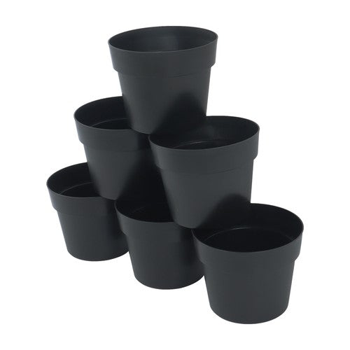 DURAFORCE 6 Pack 5 Gallon Plastic Nursery Pots Heavy Duty Garden Flower Plant Pots