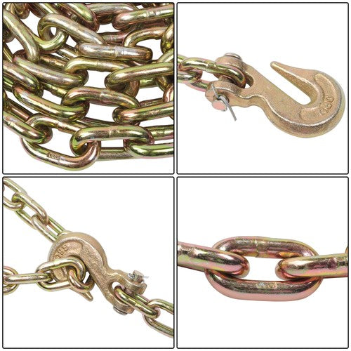 DURAFORCE W/Clevis Hooks Transportation Bundle Chain Steel Gold 4900lbs G80 5/16in×12ft
