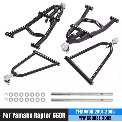 DURAFORCE Front Upper Lower A Arms 2 Inch Wider Extender for Yamaha Raptor 660R YFM660R 01-05
