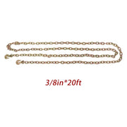 DURAFORCE Binder Transport Chain G80 Steel 7100Lbs Tow Chain 3/8In × 20FT With Grab Hooks