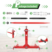DURAFORCE 3 Point Hay Bale Spear Receiver Hitch Cat 1 Tractor W/Gooseneck Ball 3000 LB