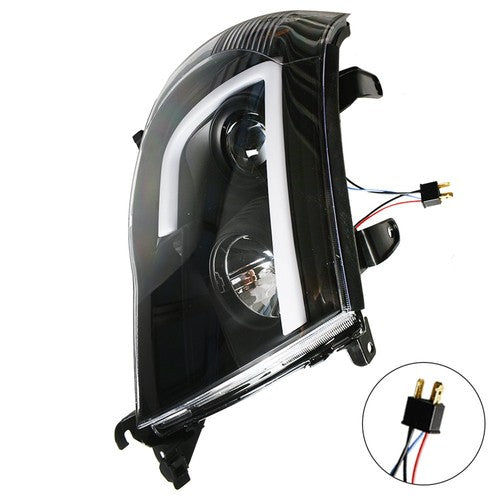 DURAFORCE Halogen Headlights Fit For Toyota Tacoma 2005-2011 LED Tube Black Clear Lens
