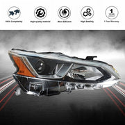 DURAFORCE Right Side Headlight Headlamp Halogen For 2019-2020 Nissan Altima Chrome Housing