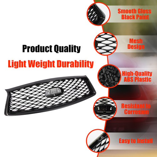 DURAFORCE For 2018-2023 Infiniti Q50 Front Bumper Grille With Camera Hole F23106HH0C