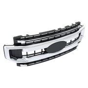 DURAFORCE Front Upper Grille Grill Suit For Ford F250 XL/XLT 2020 2021 2022 Chrome Plastic
