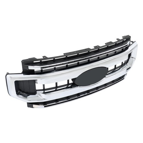 DURAFORCE Front Upper Grille Grill Suit For Ford F250 XL/XLT 2020 2021 2022 Chrome Plastic